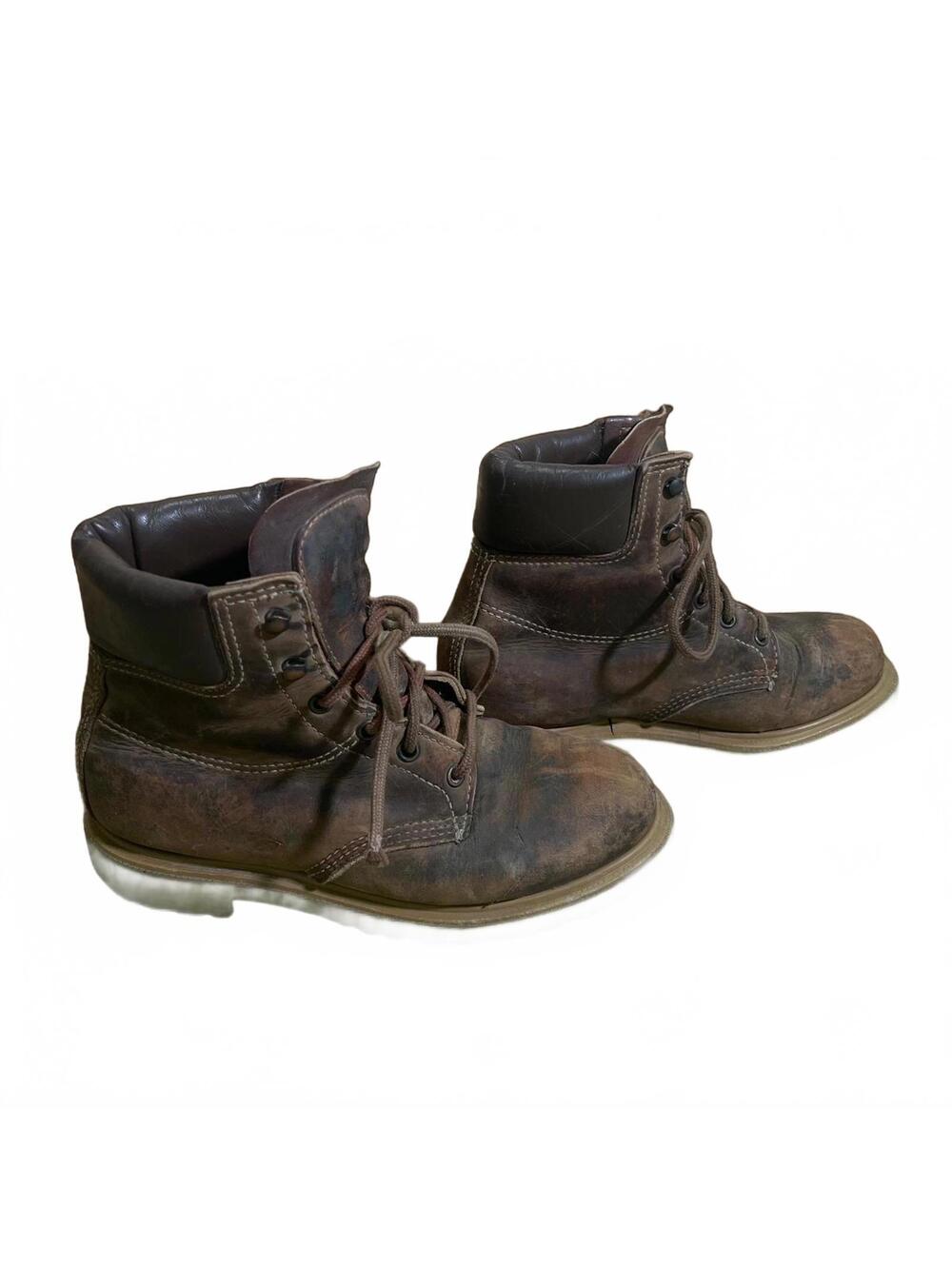 Red Wing Vintage Brown Leather Work Boots Womens Size 7.5 D EU 39 Distressed